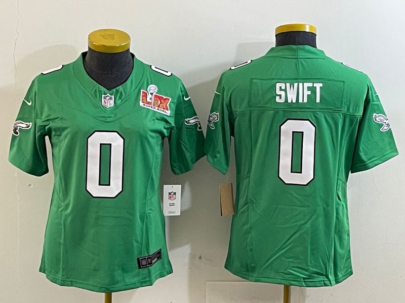 Youth Philadelphia Eagles #0 Swift Green three generations 2025 Nike Vapor Limited NFL Jersey style 2